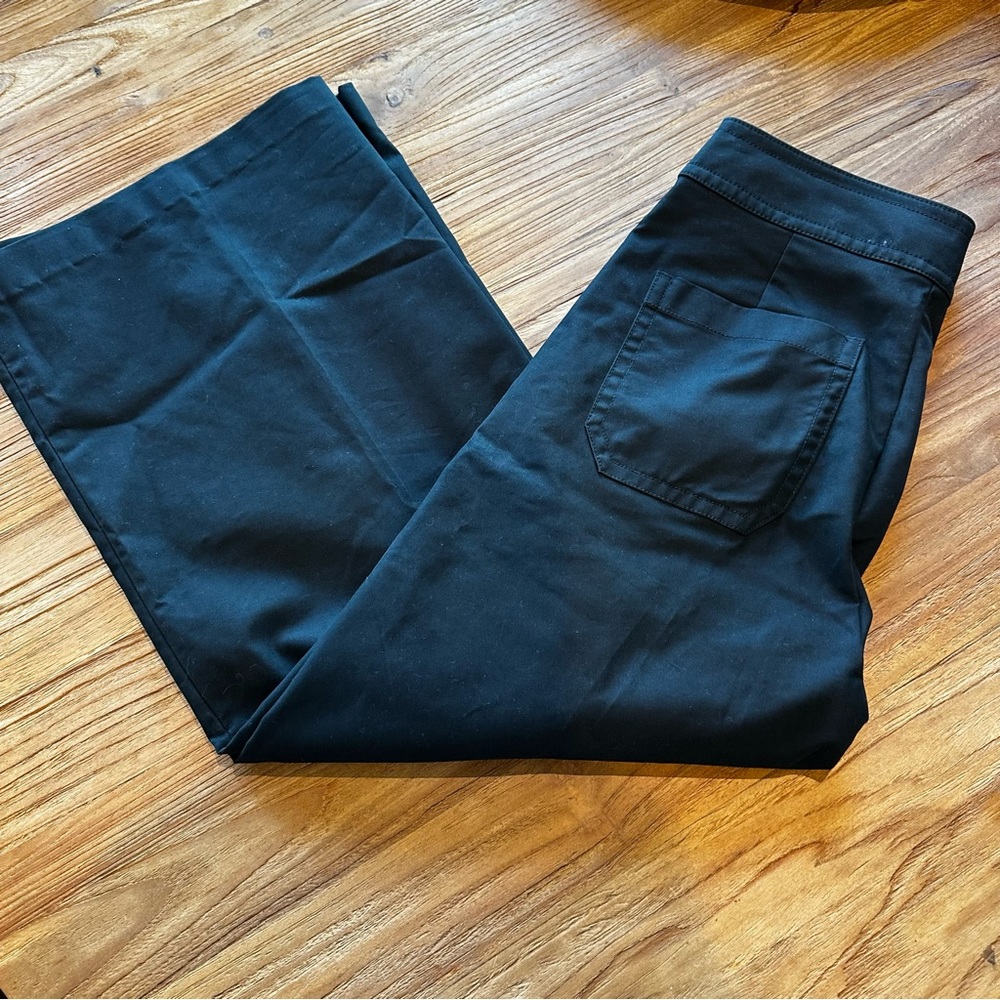 J.Crew Women’s Black Cotton Stretch Wide Leg Ultra High Rise Cropped Trousers 4